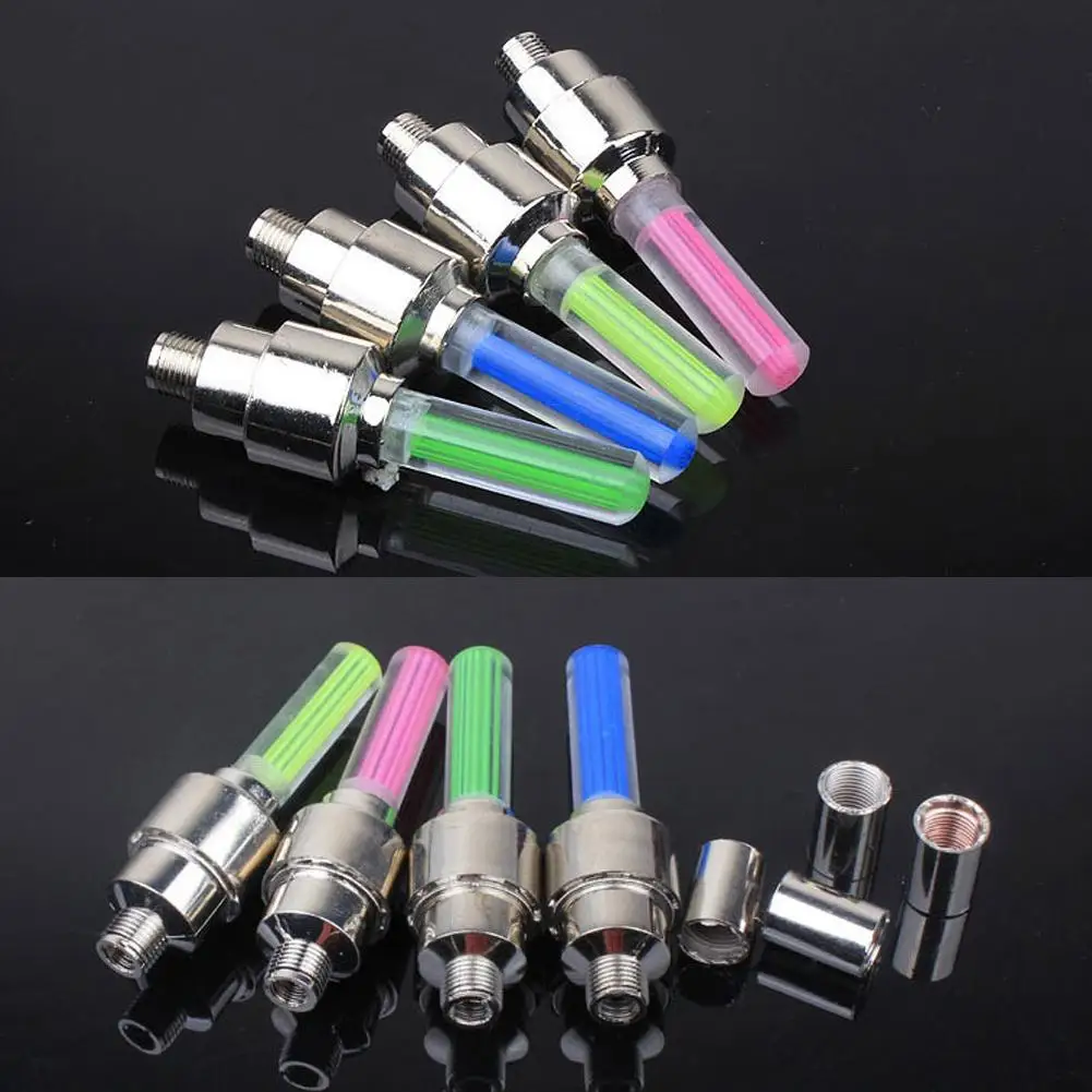 2Pcs Neon Bike Spoke Lights Bicycle LED Light Tire Valve Cap Flashlight Wheel Spoke Lightweight Car Motorcycle Accessories