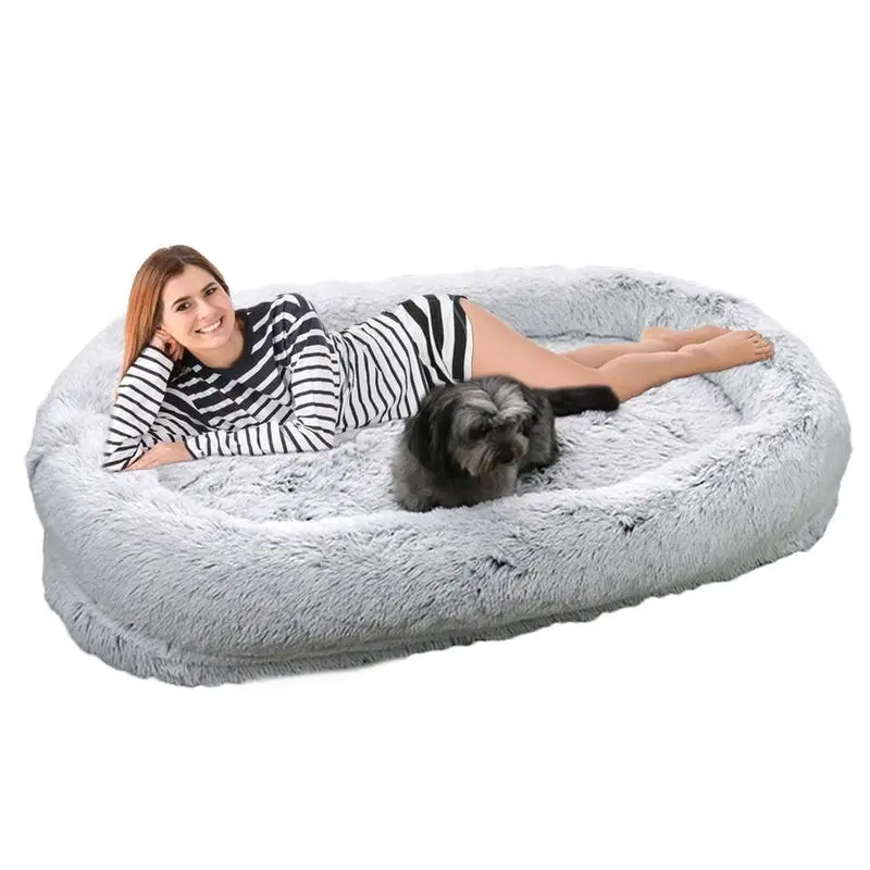 Long Plush Cat Bed New Large Dog Bed Dog Plush Pet Bed Super Soft Pet Dog Cat Bed Plush Pet Cat Dog Bed Mat Supplies For Coldday