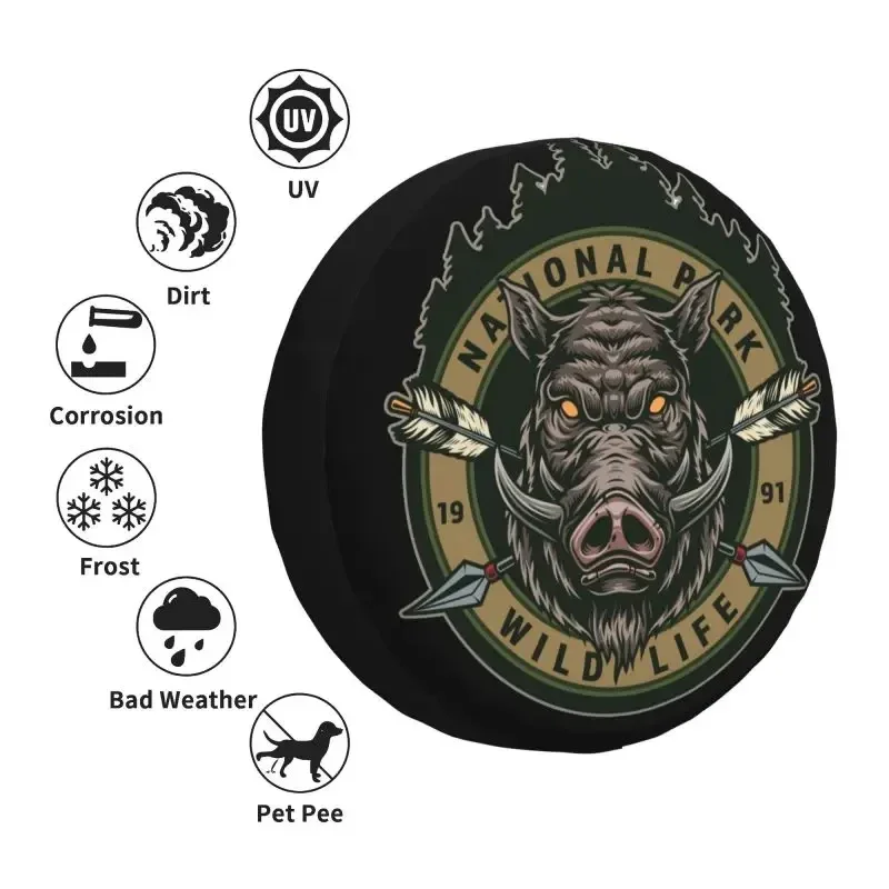 Wild Animal Boar Spare Wheel Tire Cover for Grand Cherokee Jeep RV SUV 4WD 4x4 Vehicle Accessories 14\