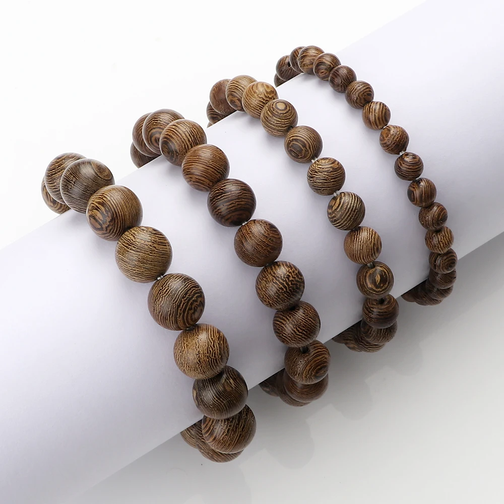 Men Natural Wooden Buddhist Buddha Beads Bracelets Elastic Rope Women Prayer Reiki Buddha Bracelets Lover Wristband Jewelry Gift