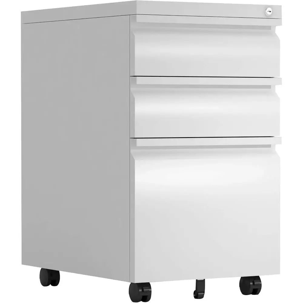 

Переносной стальной шкаф для документов на колесиках, подстольный органайзер с замком и ключом