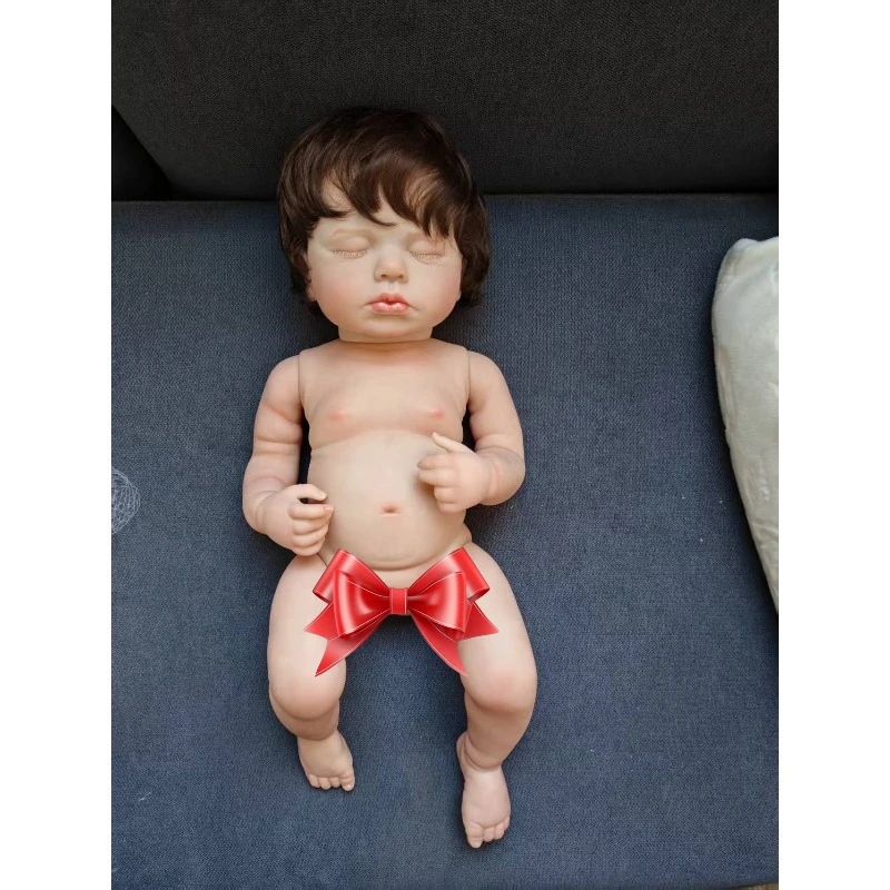 

49cm Sleeping Doll Loulou Lifelike 3D Skin with Visible Veins Hand Rooted Full Vinyl Body Doll