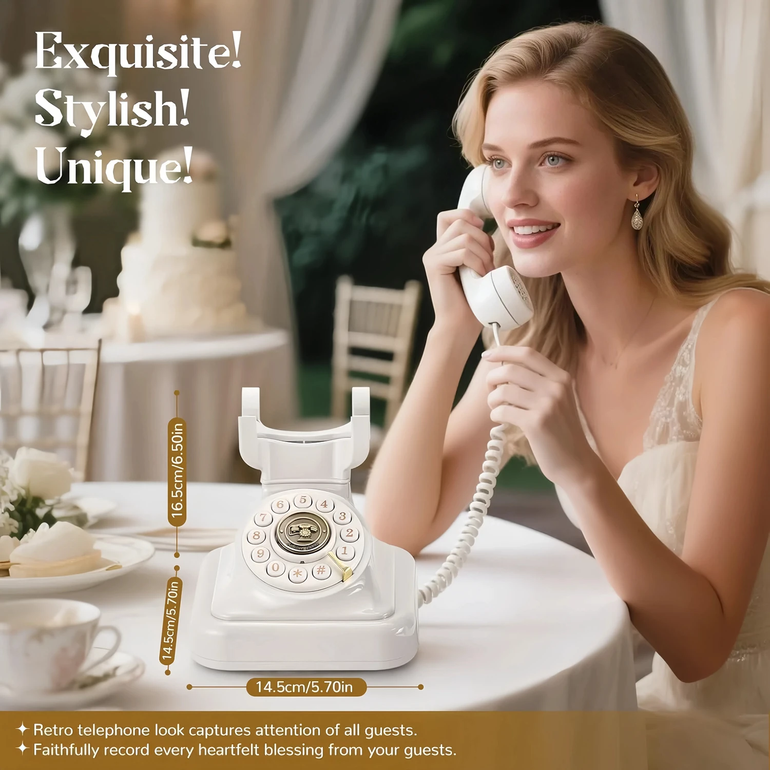 Telephone Audio Wedding Guestbook Party Voice Check-in Message Vintage Phone Voice Memorial Birthday Phone Blessing Recording