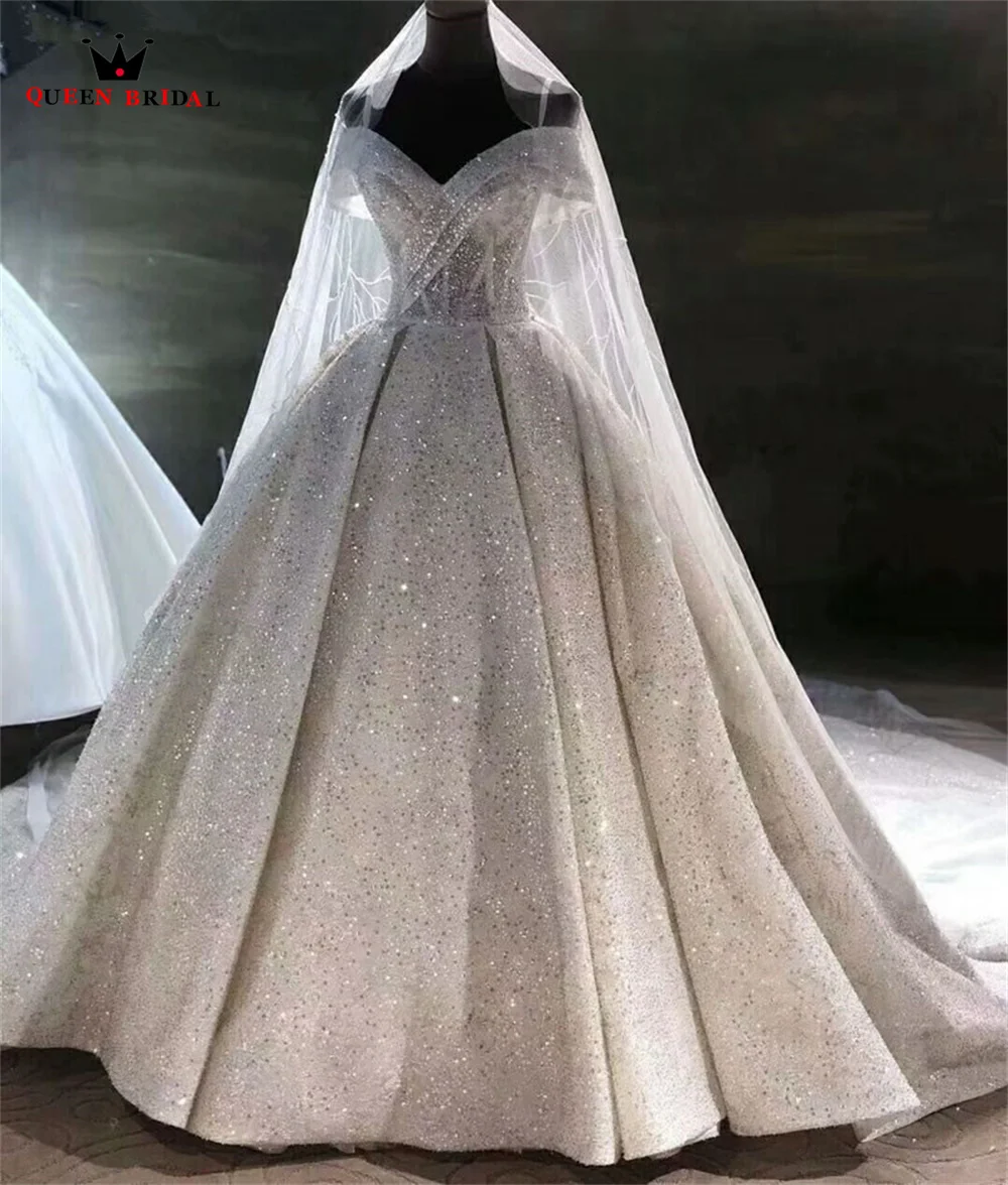 Luxury Ball Gown Weddding Dresses Sequins Tulle Crystal Beaded Diamonds 2023 New Formal Plus Size Bridal Gowns SF33