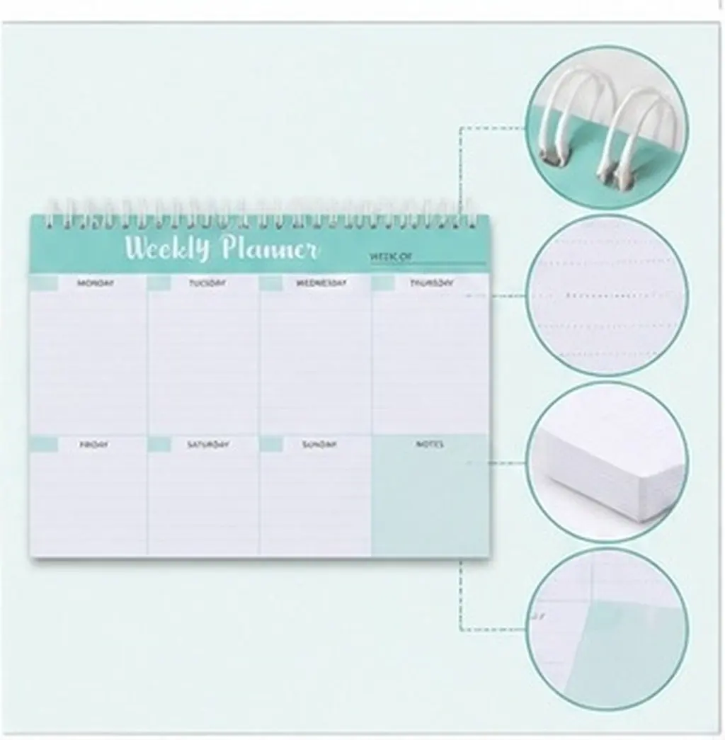 2Pcs Efficient Study Planner Book Academic Schedule Notepad for Elementary Teachers Work Plan Pad Daily Task Organizer Date