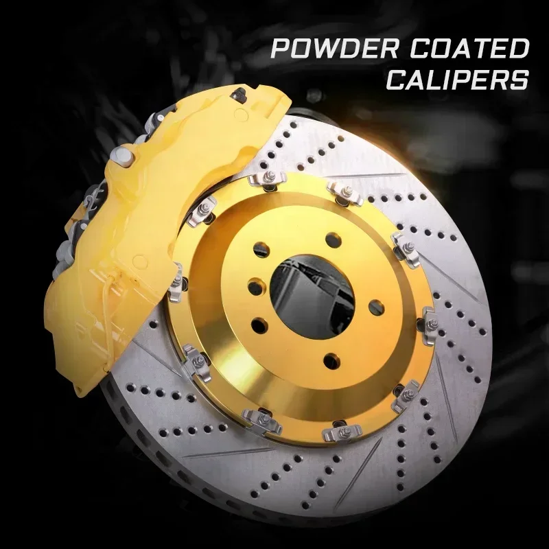 

Hot sales Innovation 18z 6piston yellow Caliper 380mm*34mm big brake kit TY3 slotting Drilled Brake Kits For Toyota Camry