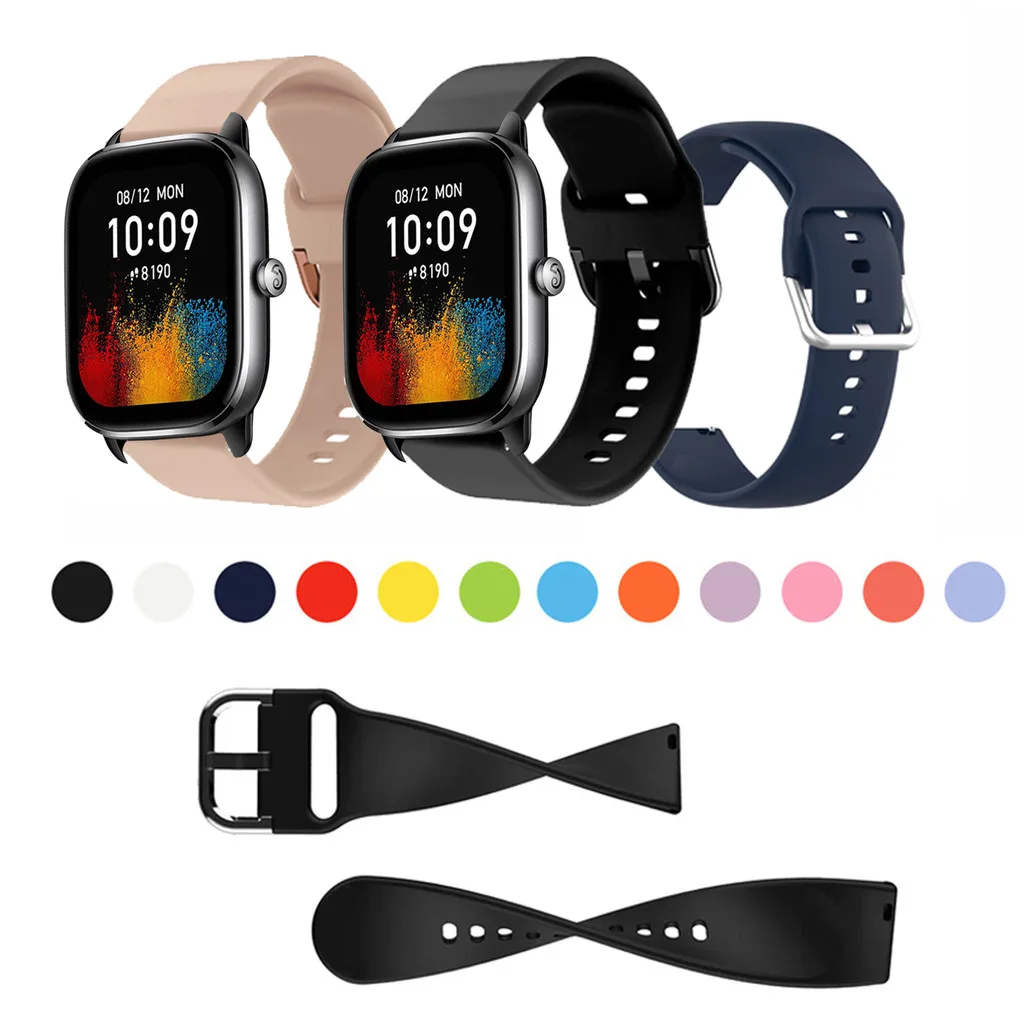 สายรัดซิลิโคนอ่อนนุ่มสําหรับ Huami Amazfit GTS2 GTS4 mini GTS3 GTS2e Neo GTS 2 3 4 2e Active สมาร์ท Wtach สายรัดข้อมือ