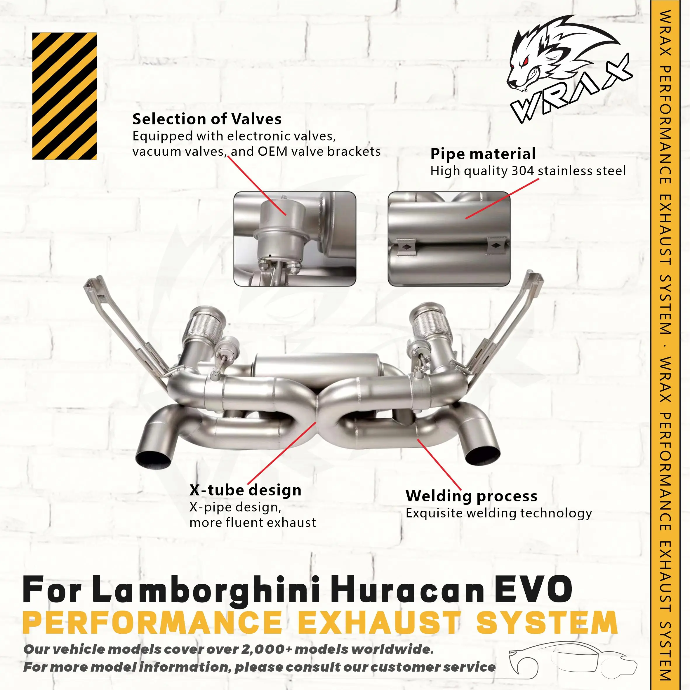 

High-Performance WRAX Stainless Steel Valved Catback Exhaust - Upgraded X-Tube Design for Lamborghini Huracán EVO | Supercar Bac