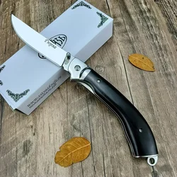 Outdoor Russian Pocket Folding Knife 440C Blade Ebony Handle Tactical Camping Rescue Tools Hunting EDC Defense Flipper Knives