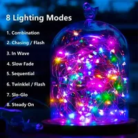 Fairy Lights Solar Garden Lights String Lights with 8 Modes Waterproof Wire Lights for Patio Yard Trees Christmas Party 3