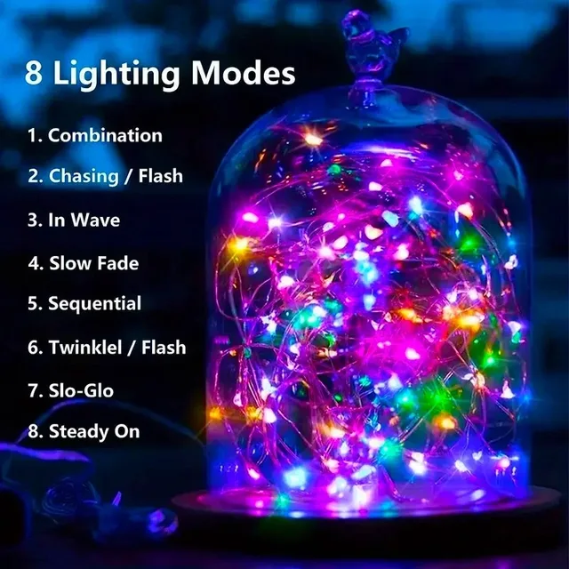 Fairy Lights Solar Garden Lights String Lights with 8 Modes Waterproof Wire Lights for Patio Yard Trees Christmas Party 3 Fairy Lights Solar Garden Lights String Lights with 8 Modes Waterproof Wire Lights for Patio Yard Trees Christmas Party 3