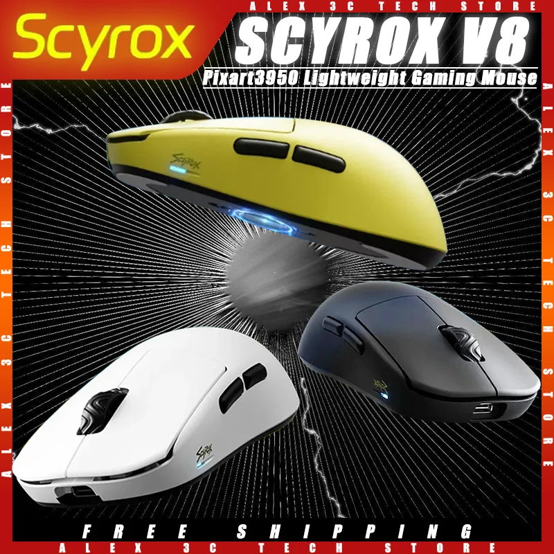 

Scyrox V8 Gaming Mouse Dual Mode Wireless Lightweight Pixart3950 Sensor Low Latency Customized Gaming Mouse Pc Gamer Accessories