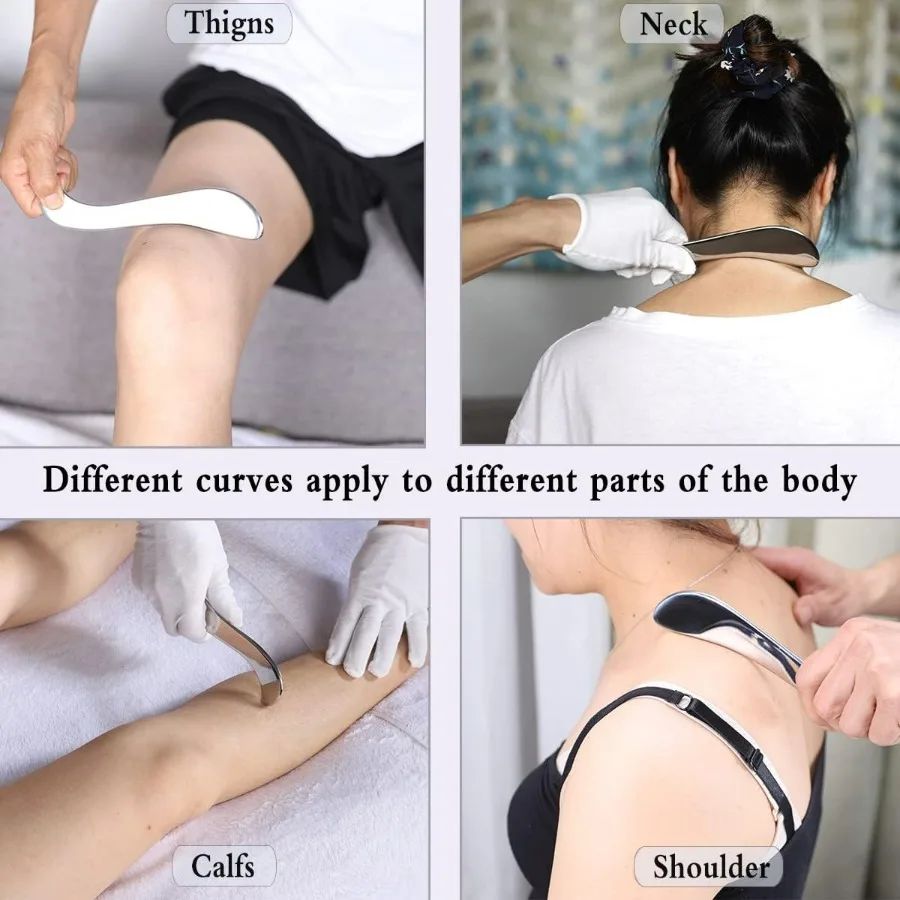 Stainless Steel Muscle Scraper, Gua Sha Tool for Deep Tissue & Myofascial Release, Body Sculpting Massage Tool view 3