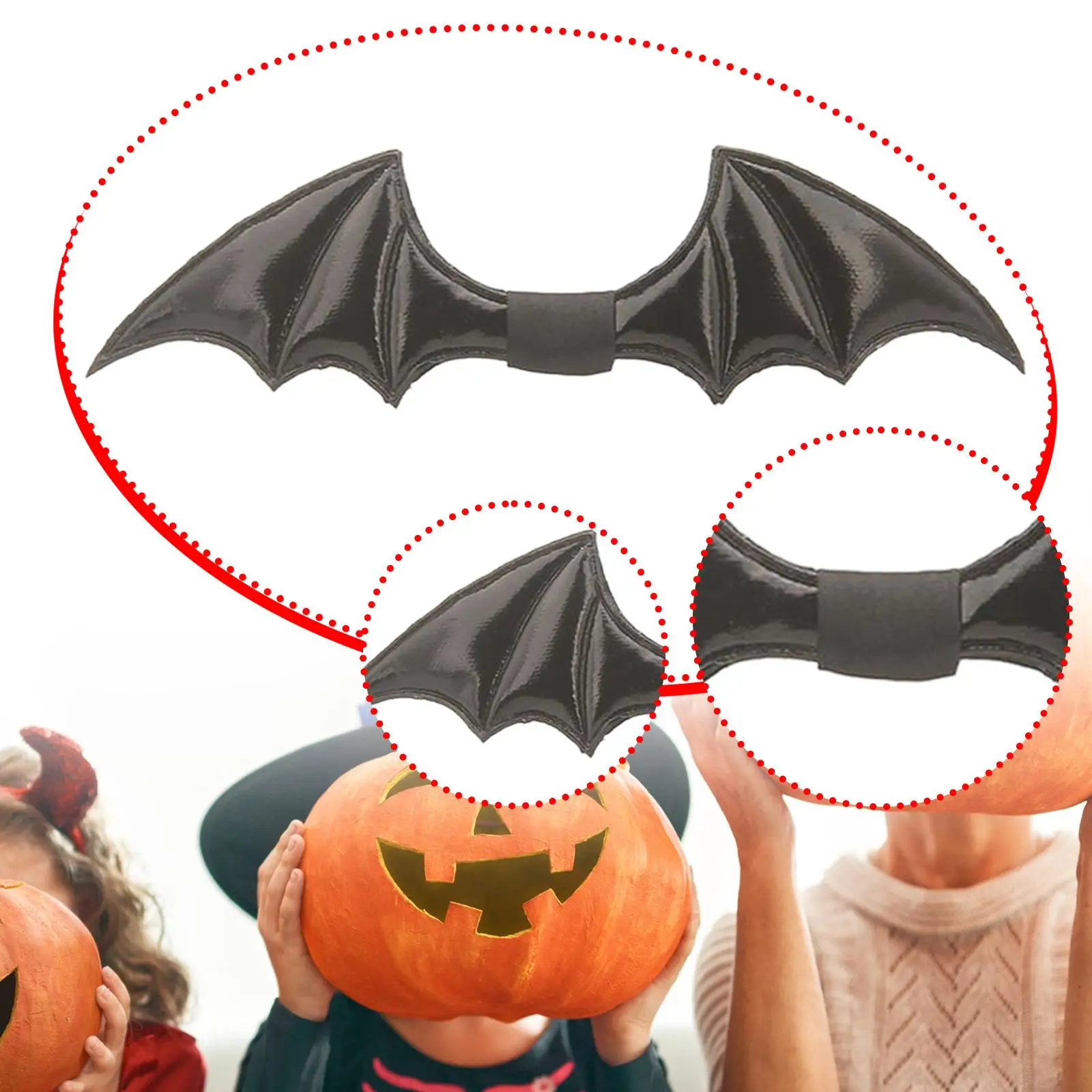 Halloween Vleermuis Vlinderdas Kinderkostuum Cosplay Accessoire PU Lederen Vlinderdas Mode Feest Vlinderdas voor Stage Performance Festival