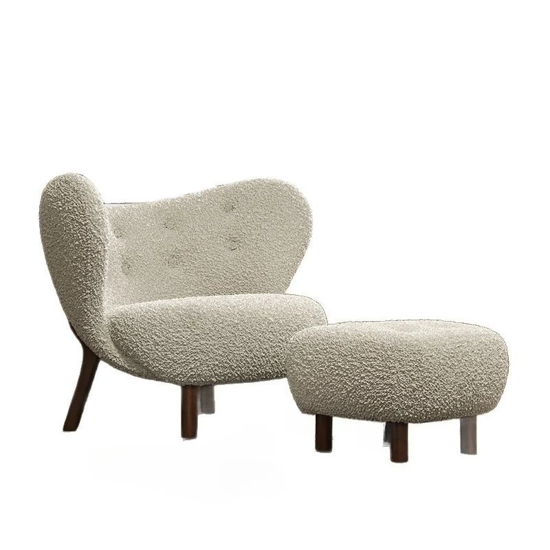 LTT Nordic medieval solid wood single sofa chair living room bedroom leisure chair