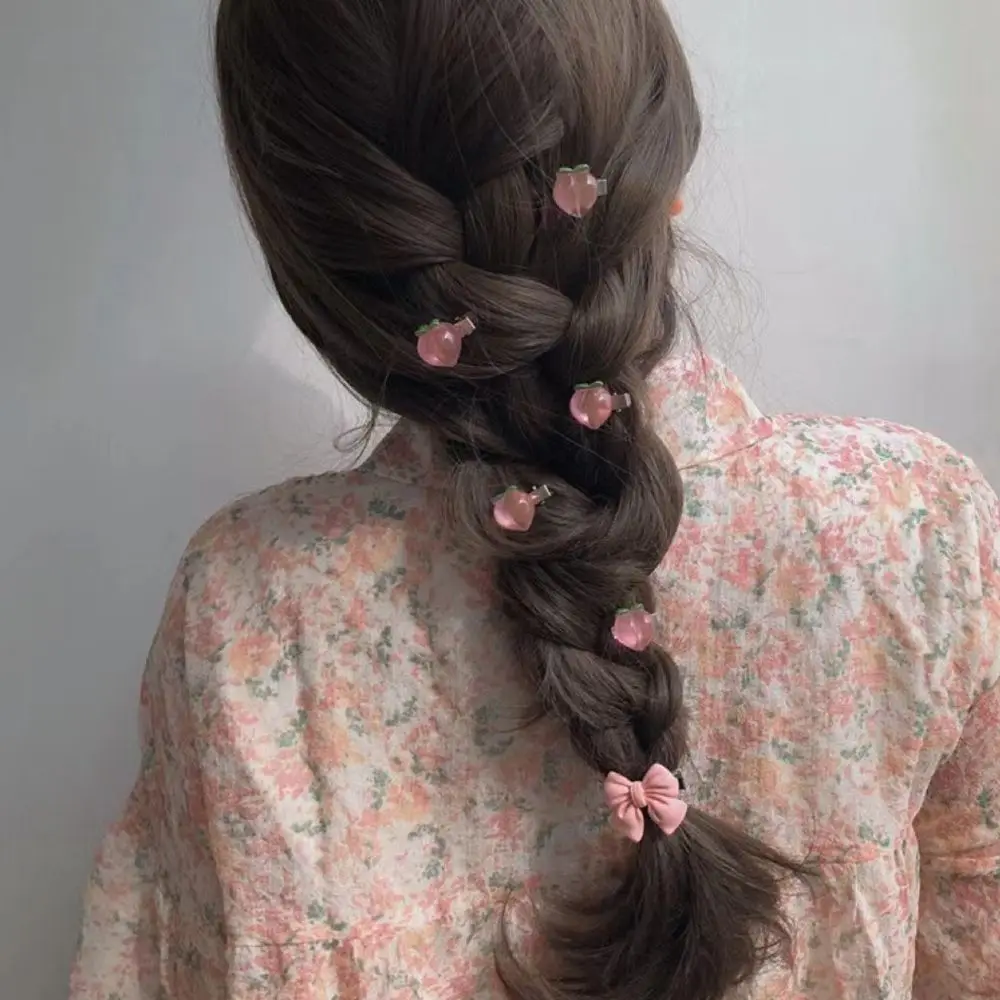 Ontwerp Kinderen Perzik Camellia Hars Effen Kleur Koreaanse Stijl Haarclip Kleine Zijclip Vrouwen Haaraccessoires Duckbill Clip