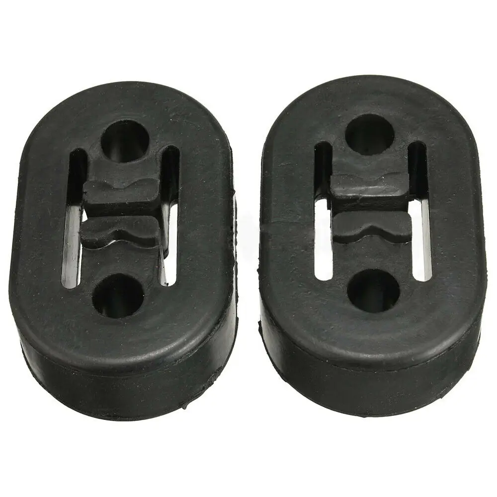 2pcs Car Exhaust Pipe Mount Bracket Universal Polyurethane Exhaust Pipe Silent 2 Hole Hanger Ring Automotive Accessory