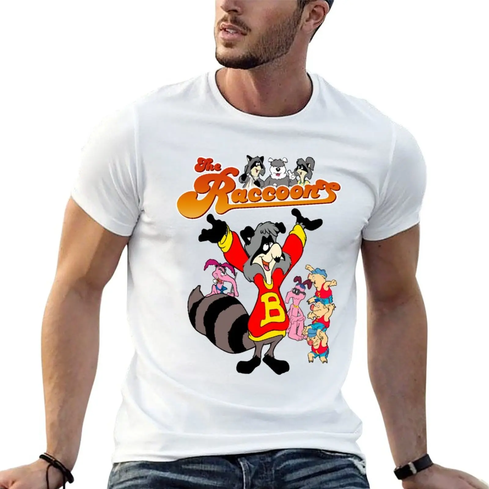 

The Raccoons Cartoon , T-Shirt man t shirt heavy cotton man t shirts for men casual t shirt man plain T-Shirt