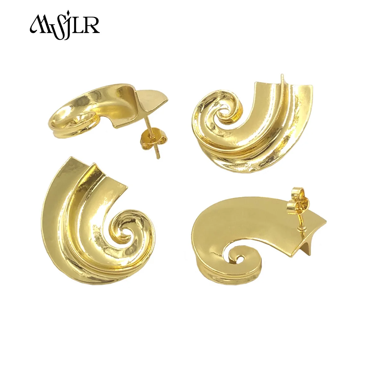 WT-MVE114 Elegant And Gergeous  Simple Snail Shape Earring Gold Plated For Lady Daily Perfect Dress-up