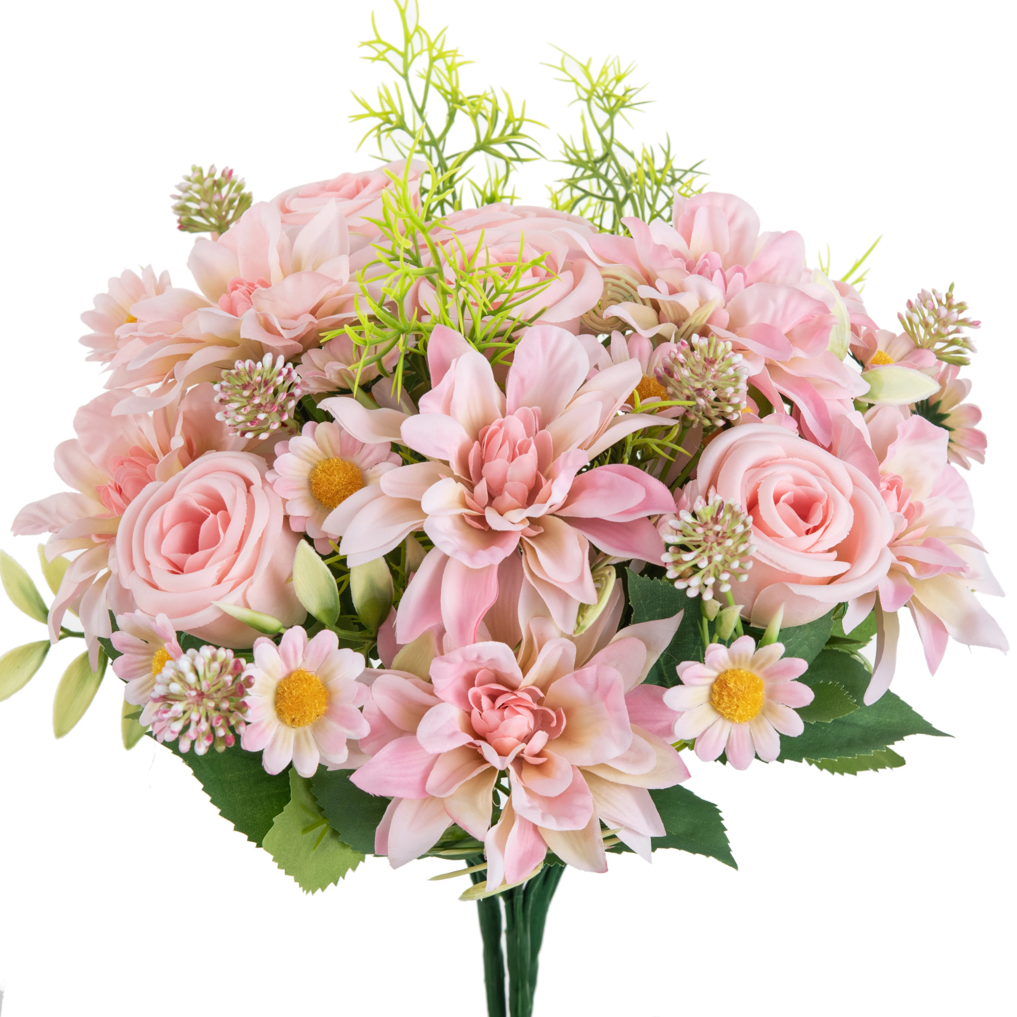 Flores artificiales de seda de alta calidad, corona de rosas de dalia para Festival, decoración de arreglo Floral para habitación del hogar, arco de boda, regalo diy