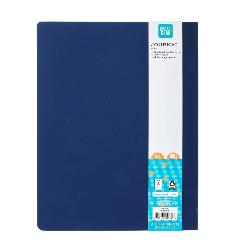 مجلة القمر الكبيرة 11 × 8.5 بوصة 96 ورقة دفتر مسطر لجميع الأعمار من الجلد الأزرق الناعم الذهبي التذهيب قائمة الملاحظات المثالية المجلات