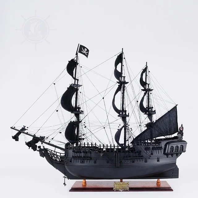 Large nautical style pirate ship desktop display cabinet handmade home decoration