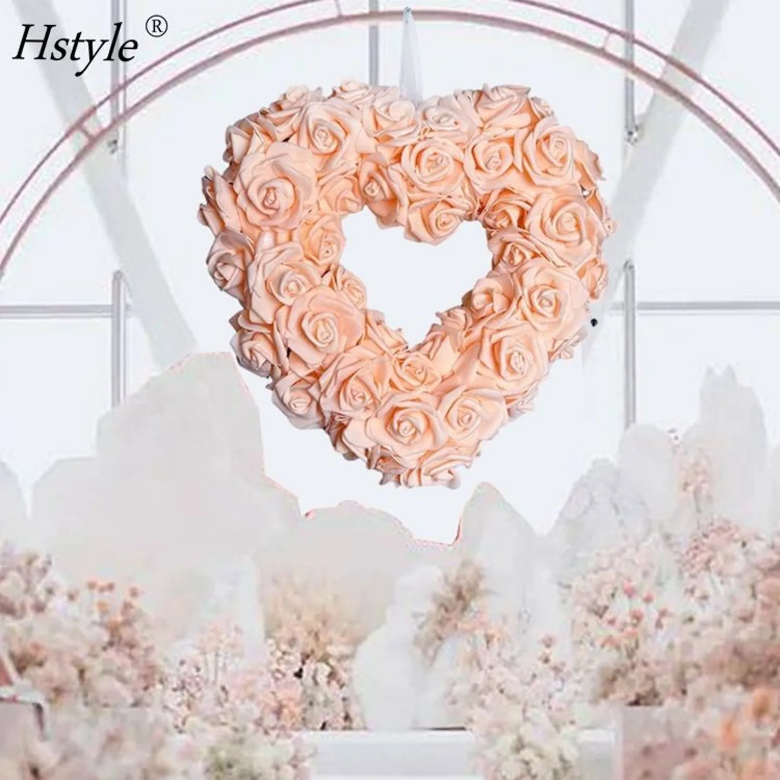 Valentine'S Day Heart Rose Wreath Silicone Mold Chocolate Fondant Cake Mould Handmade Soap Candle Plaster Resin Making Tool