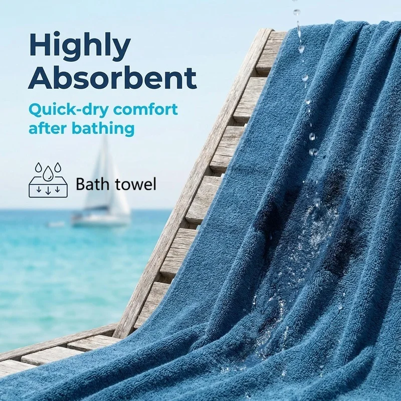 Pure Cotton Bath Towel Jacquard Soft Absorbent Bath Towel Household Daily Use Towel Hotel Large Bath Towel 70*140 cm