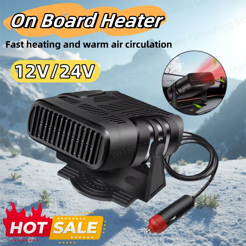 Car Heater 12v/24v Heater Defogger Defroster Heating Fan 200w Dryer Windshield Defogging Portable Household Heater 2026 New
