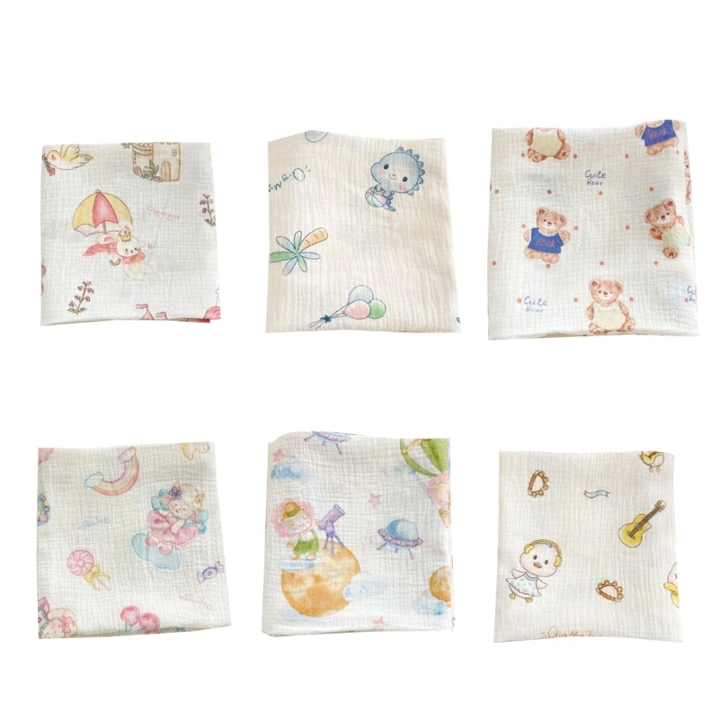 

Cotton Swaddles Wrap Cloth Baby Blanket 2-Layer Newborns Bath Towel Cartoon Pattern Strollers Cover Receiving Blankets