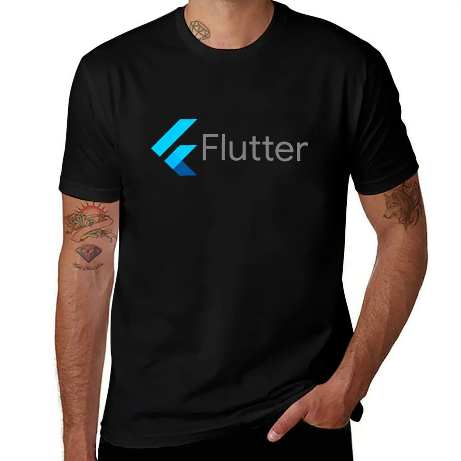 Flutter programming framework T-Shirt luxury clothing labubu oversizeds luxury t-shirt plus sizes black t shirts for men