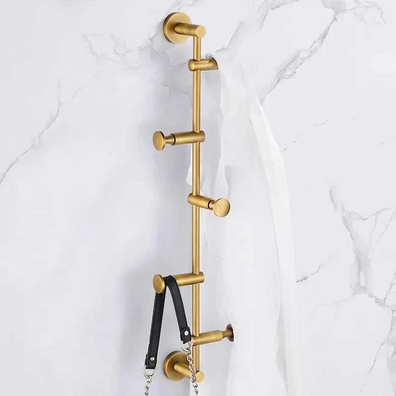 Luxury Solid Brass Wall Hook Creative Coat Hanger No Drilling Bedroom Clothes Rack Personalized Decorative Hanging Organizer