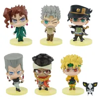 7Pcs/set Anime Jojo bizarre adventure Figures Q Version Guido Mista Giorno Giovanna Dio Pvc Toy Model Dolls Toys