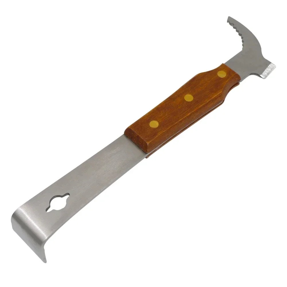 Beekeeper Multifunction Wooden Handle With Hook Thickened Scraper Wooden Handle Pigtail Honey Knife Beehive Tool
