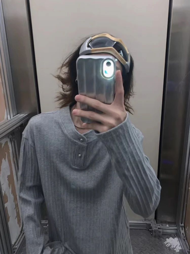 

ay Long Sve Henry Футболка с воротником Мужская свободная ленивая футболка Cleanfit Внутренняя одежда Base irt Осенняя мода Повседневная полиэстеровая футболка...