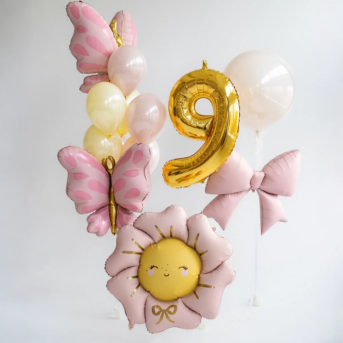 Schmetterlings-Blumen-Ballon-Dekoration, 40 Zoll Goldene Zahlen 0-9, Verwendet für Babypartys, Jubiläen und Mädchen-Geburtstagsfeiern – Detail 4