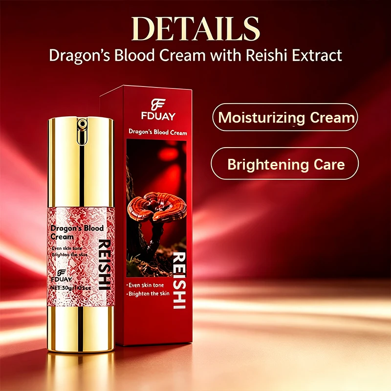 FDUAY Reishi Dragon's Blood Cream Red Reishi Extract Facial Moisturizer Smooth Easy Glide Texture Hydrating Soft Finish