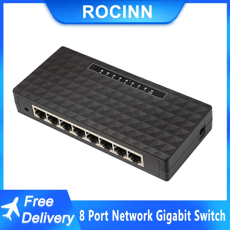 Switch ethernet 8  Port Smart Switcher 10/100/1000Mbps Fast Ethernet Switcher Lan Hub Full/Half duplex  Gigabit Network