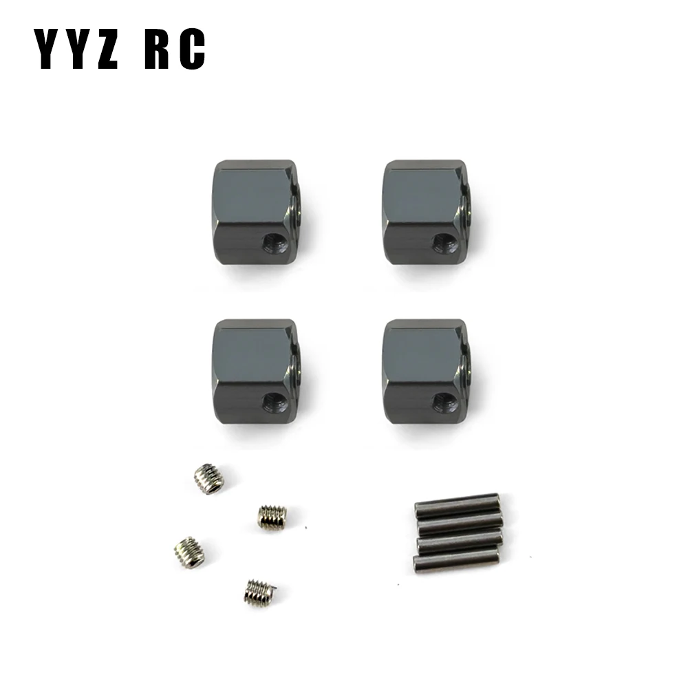 Bujes de rueda hexagonales de 12mm, Juego de 4 piezas, 9,5mm de altura, Metal para Axial Scx10 ii, piezas de actualización, Control remoto, Rc Crawler, accesorios para coche 1/10