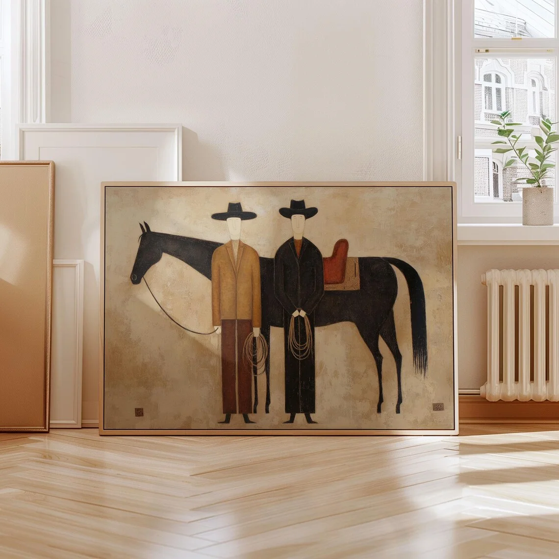 Lukisan Minyak Abstrak Koboi d - Abstract Oil Painting ulasan dan harga