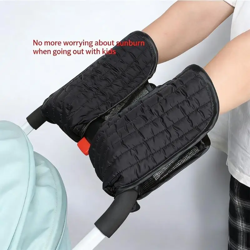 

Pair Water Resistant Sunproof Breathable Strollers Hand Muffs Gloves UPF50 & Anti Slip Grip For Baby Carriages A2UB