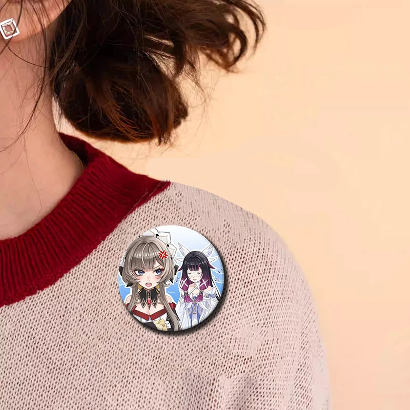 58mm G-Genshin Impact Anime Game Button Pins Cartoon Figure Durin Columbina Lohen Badges Backpack Hat