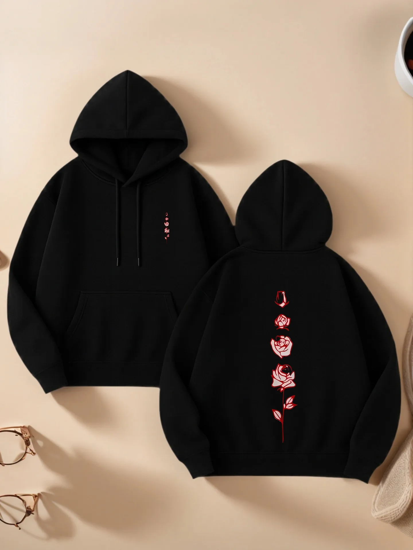 

Floral Graphic Women’s Casual Oversized Hoodie, Soft Fabric, Casual Everyday Wear for Young Men and Women