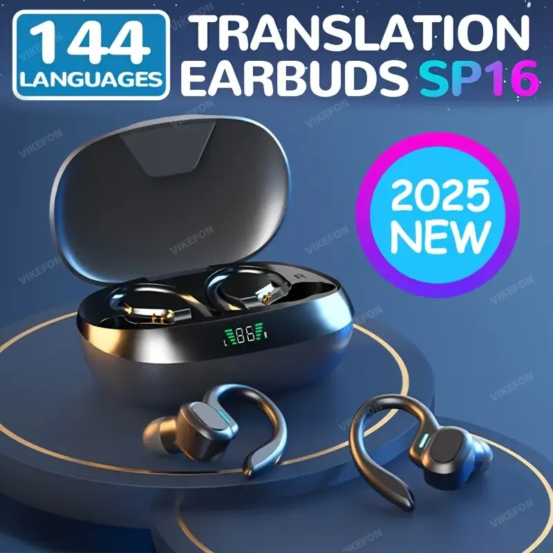 

AI Bluetooth Earbuds Wireless Earphones Sport EarHook Headset 9D Hifi Stereo Sound Waterproof Headphones In Ear With Micphone