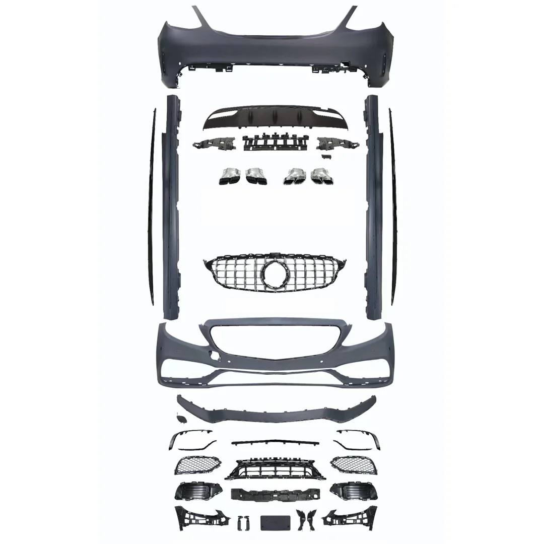 

Dream Garage Hot Sale W205 Side Skirt Grille Upgrade C63 Bodykit For Mercedes BenZ C Class W205 2015 2016 2017 2018