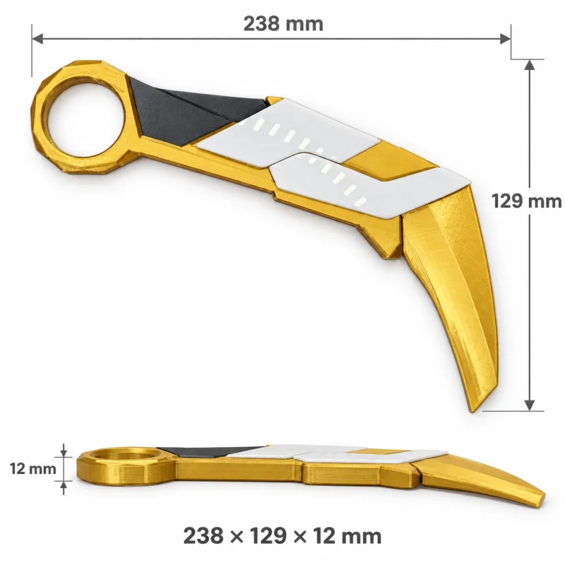 3D Printed Game Prop Non Sharp Claw Knife Plastic Cosplay Toy Desktop Collectible Ornament Gift