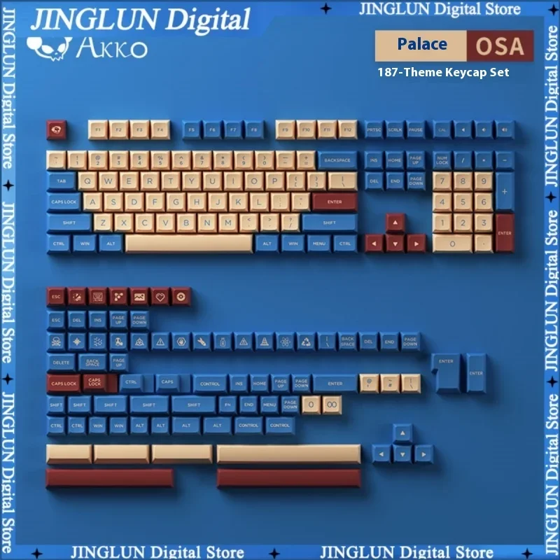 Imagem -02 - Conjunto de Keycap Akko Starry Night Perfil Osa de 187 Teclas Teclado Mecânico Pbt Teclas de Disparo Duplo Compatíveis com os Principais Layouts