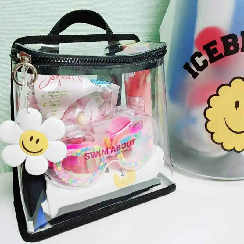 

Прозрачная водонепроницаемая детская сумка-рюкзак из ПВХ для пляжа и улицы, модная, для игрушек, с двумя лямками, однотонная, квадратная, для отдыха