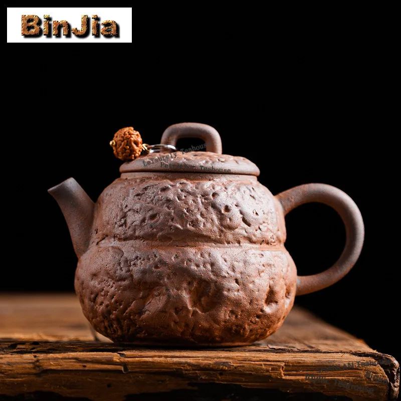 

150ml Old Rock Mud Teapot Ancient Tea Infuser Pot Household Tea Soaking Kettle with Ball Hole for Tea Accessories Decoration