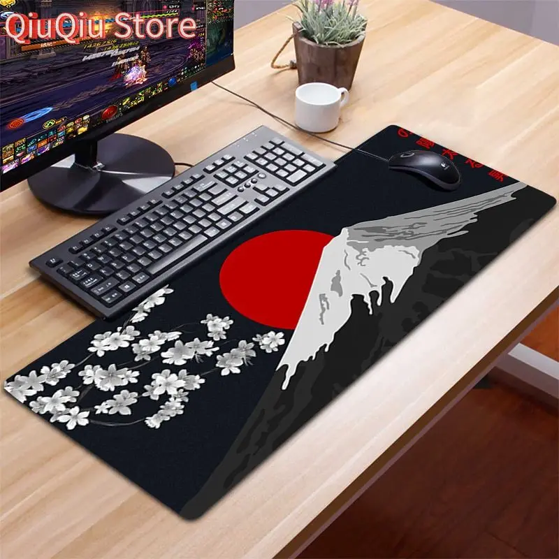 Alfombrilla de ratón Kawaii antideslizante, alfombrilla de ratón para Gamer 90x40 XXL, accesorios de ordenador, teclado, alfombrilla, Anime, flores de cerezo